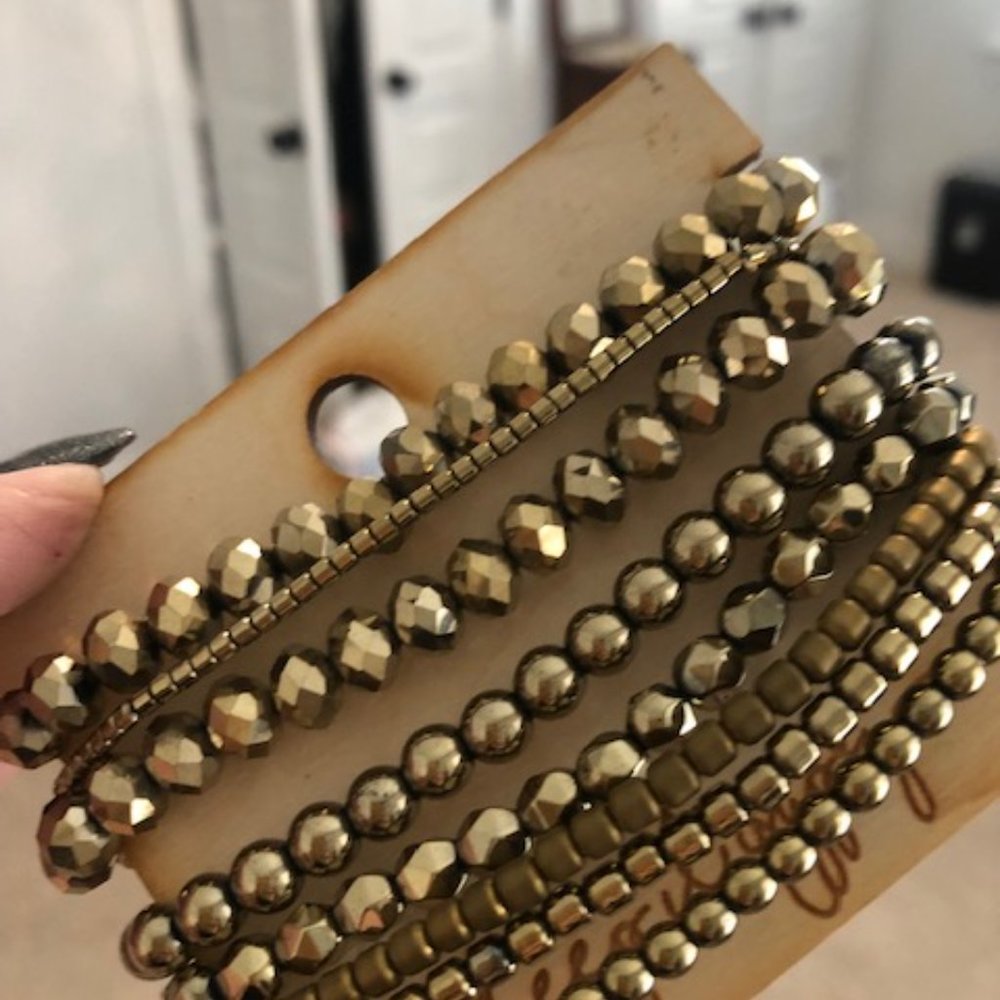 Gold Arm Stack Bracelet Set - Picture 2 of 2
